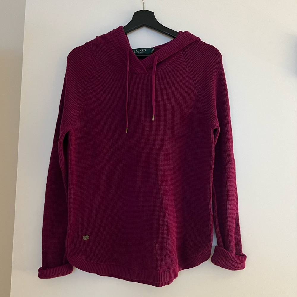 Two Ralph Lauren waffle knit hoodies for women
